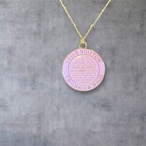 Louis Vuitton Lavender  and Gold Medallion Necklace